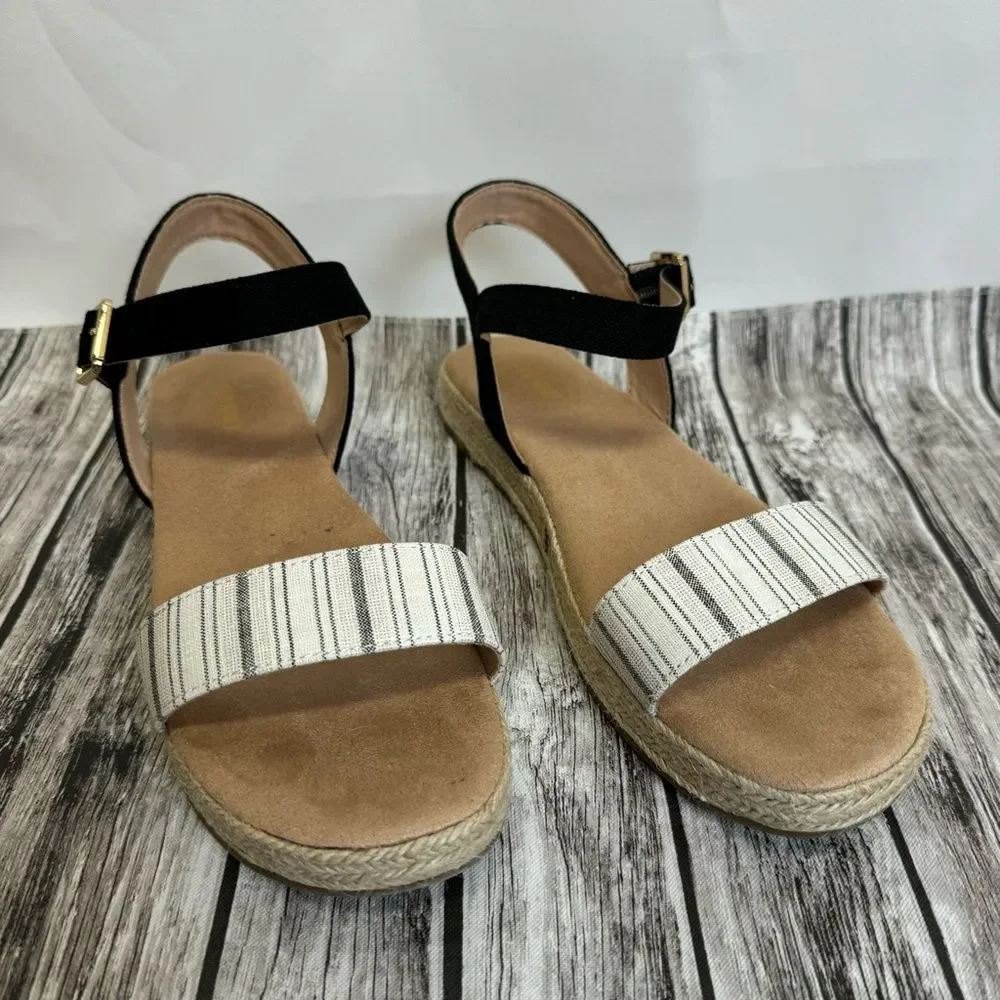Old Navy Women’s Espadrille Platform Sandals Vegan Suede Open Toe Size 10